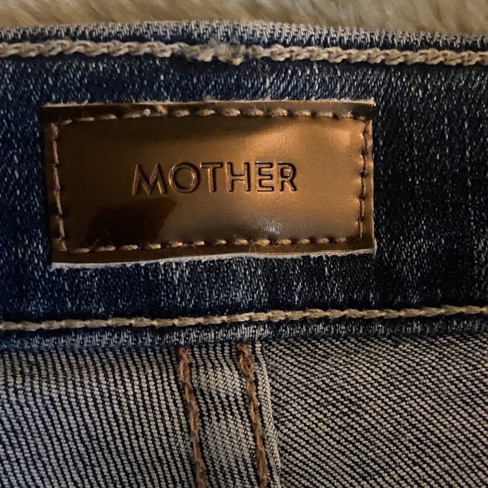 MOTHER Flare Distressed Blue Jeans - Picture 2 of 3